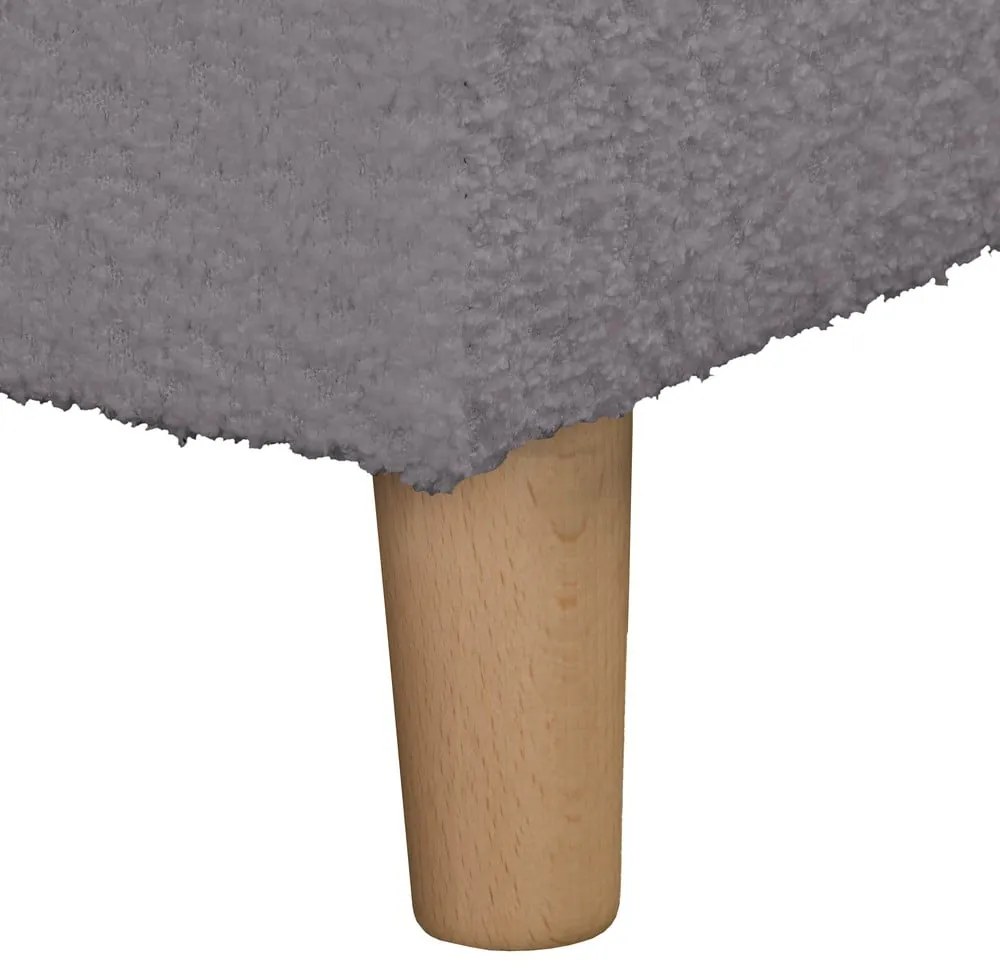 Sgabello grigio scuro in tessuto bouclé Ariella - Ropez