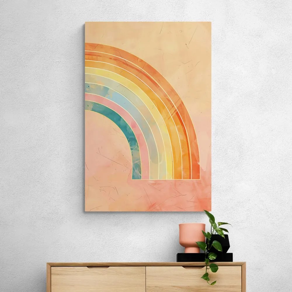 Quadro su tela – Arcobaleno minimalista Peach Fuzz