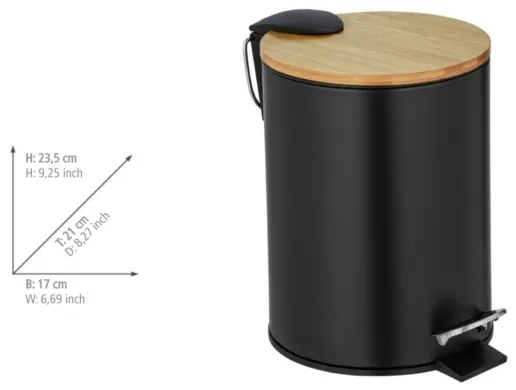 WENKO 24696100 - Cestino TORTONA 17x21 cm nero/marrone