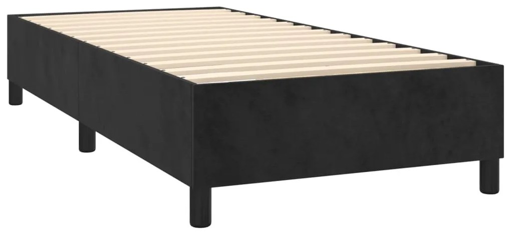 Letto a Molle con Materasso e LED Nero 80x200 cm in Velluto