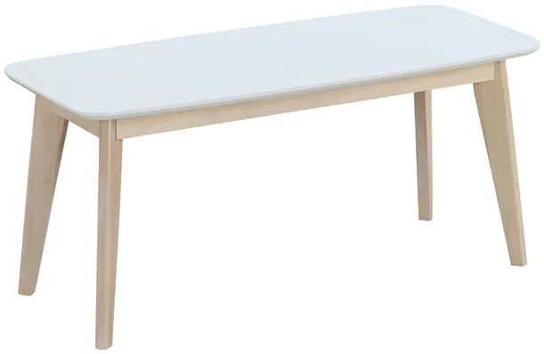 Panca design 100cm bianco e legno LEENA