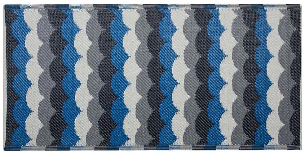 Tappeto da esterno grigio-blu 90 x 180 cm BELLARY Beliani