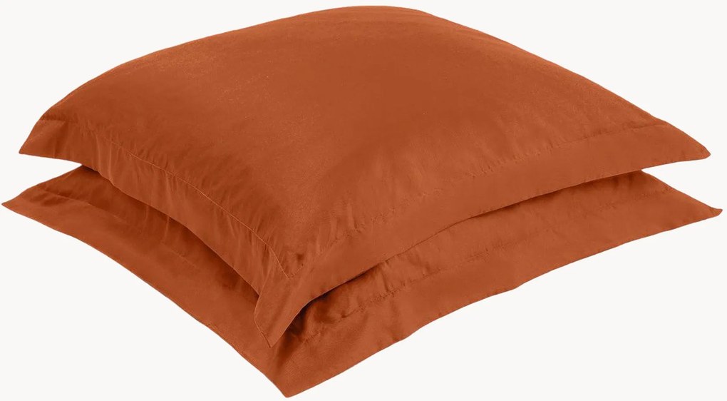 Set di 2 federe in raso di cotone Terracotta