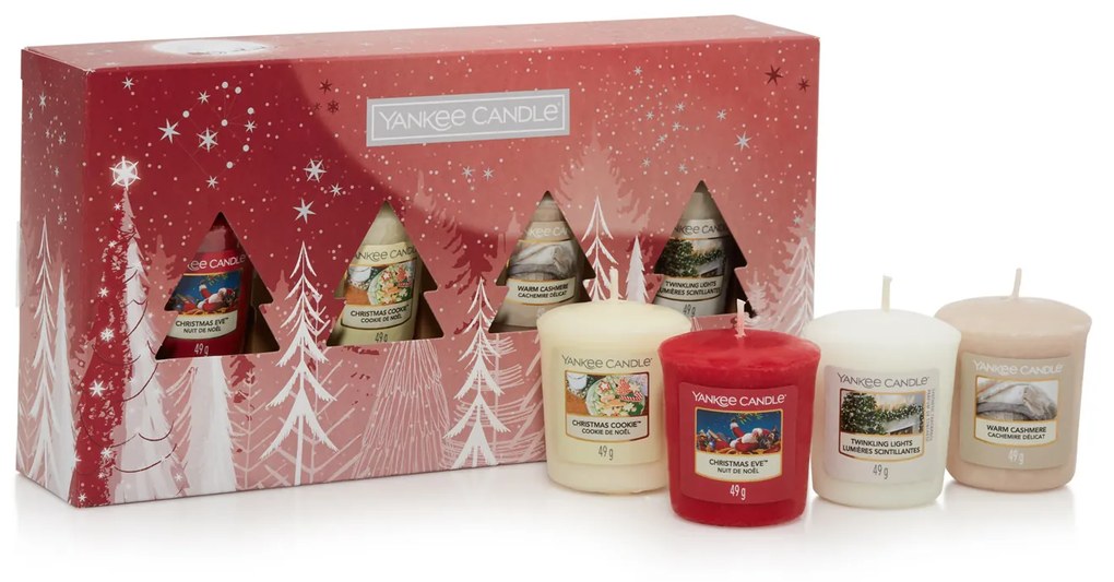 Set 4 ceri votivi Natale Yankee Candle in confezione regalo