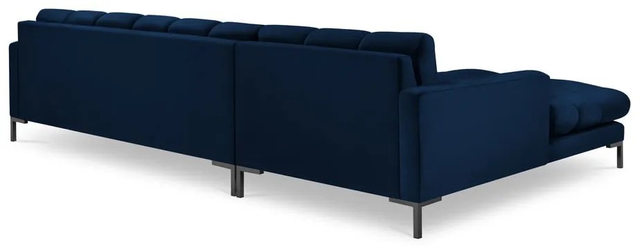 Divano angolare in velluto blu scuro, angolo sinistro Bali - Cosmopolitan Design