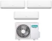 Climatizzatore Condizionatore Hisense Trial Split Inverter serie HI-COMFORT 7+7+12 con 3AMW72U4RJC R-32 Wi-Fi Integrato 7000+7000+12000