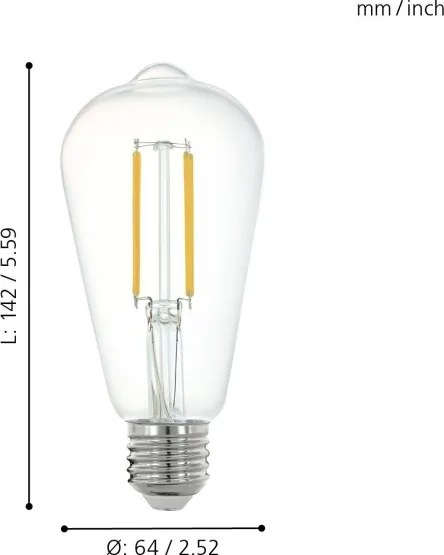Lampadina LED dimmerabile VINTAGE E27/6W/230V 2700K - Eglo 11862