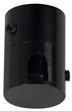 Lampada a sospensione con 3 paralumi in cotone nero e oro - Cava