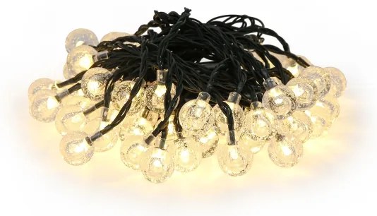Brilagi - Catena luminosa solare decorativa BUBBLE a LED, 50 LED, 8 modalità, 7 m, IP65, bianco caldo