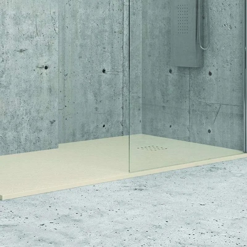 Kamalu - Piatto doccia 180x90 effetto pietra colore avorio crema