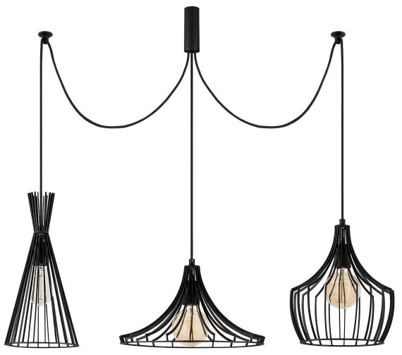 Lampadario a sospensione con filo MEZOPOTAMYA 3xE27/40W/230V ragno