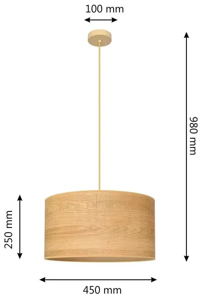 Lampadario a sospensione con filo ALBA 1xE27/15W/230V diametro 45 cm marrone