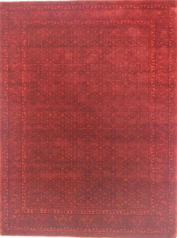 Loribaft Tappeto orientale 140 x 200 Rosso (Indian) Annodato A Mano