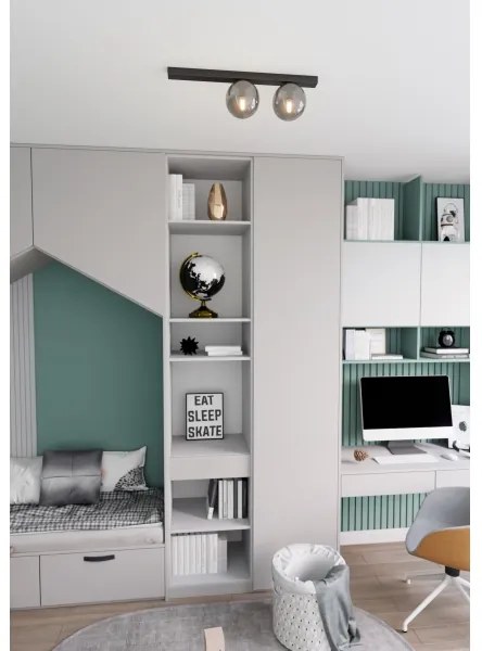 Plafoniera FIT 2xE14/10W/230V nero/grigio