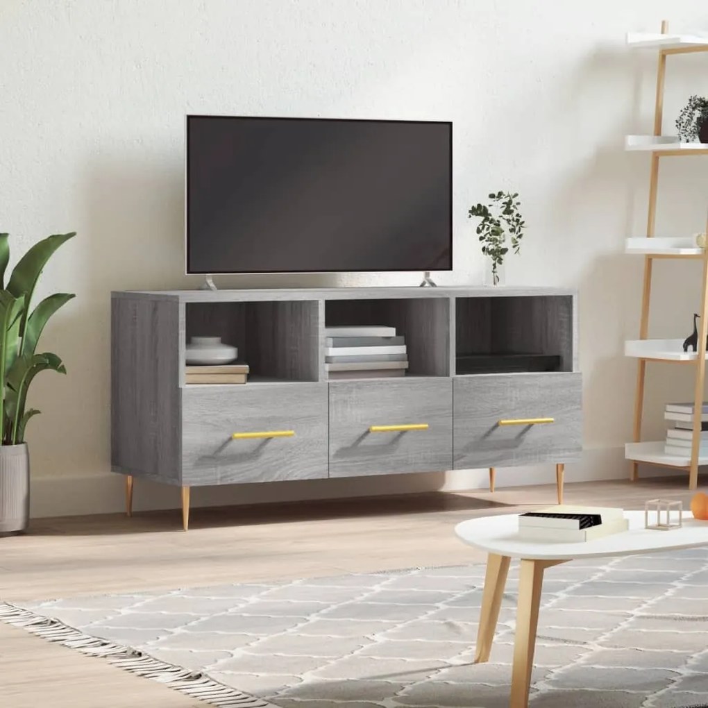 Mobile Tv Grigio Sonoma 102x36x50 Cm İn Legno Multistrato /