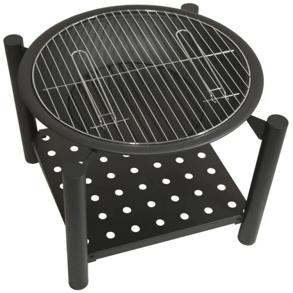 Braciere portatile in legno con griglia 48 cm