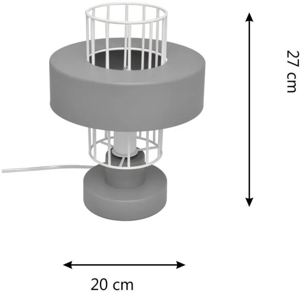 Lampada da tavolo VOLTA 1xE27/15W/230V grigio