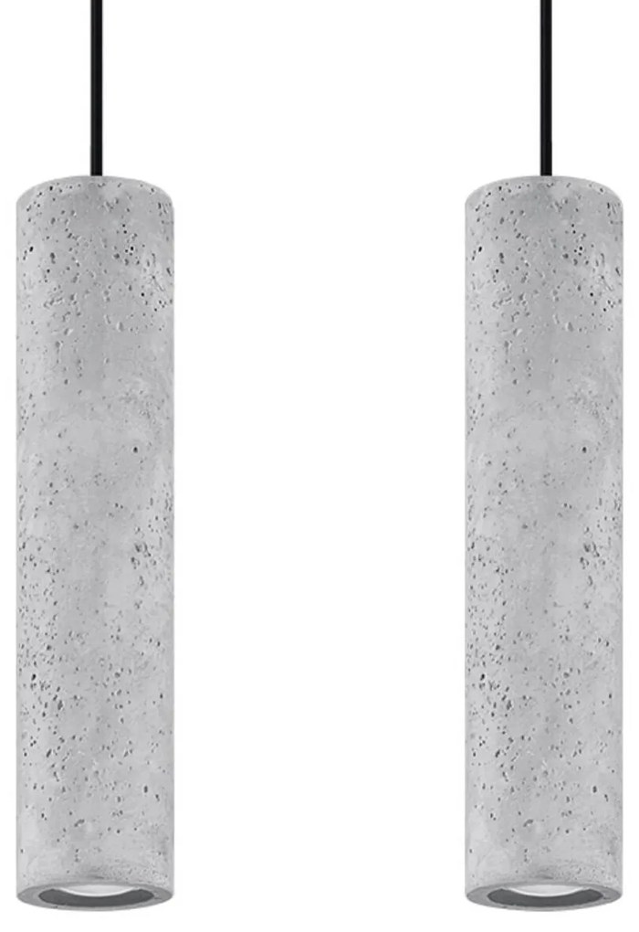 Lampadario a Sospensione LUVO 2 in Cemento 2xGU10 - Grigio