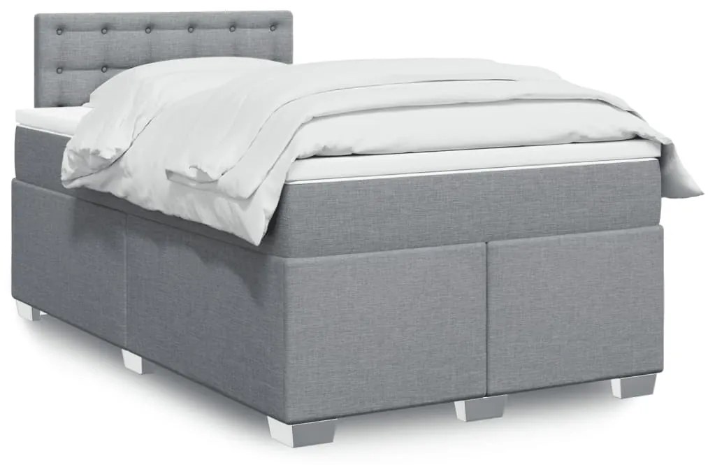 Giroletto A Molle Con Materasso Grigio Chiaro 120x200cm Tessuto /