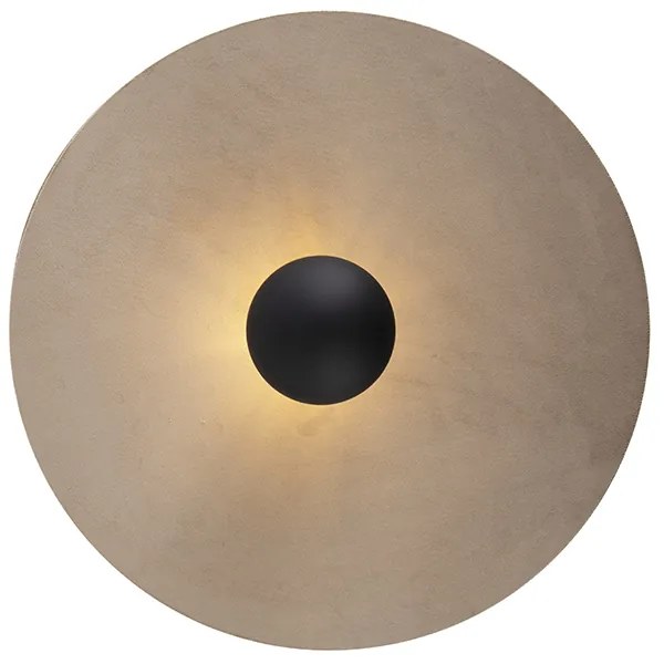 Plafoniera nera con paralume piatto color tortora 45 cm - Combi