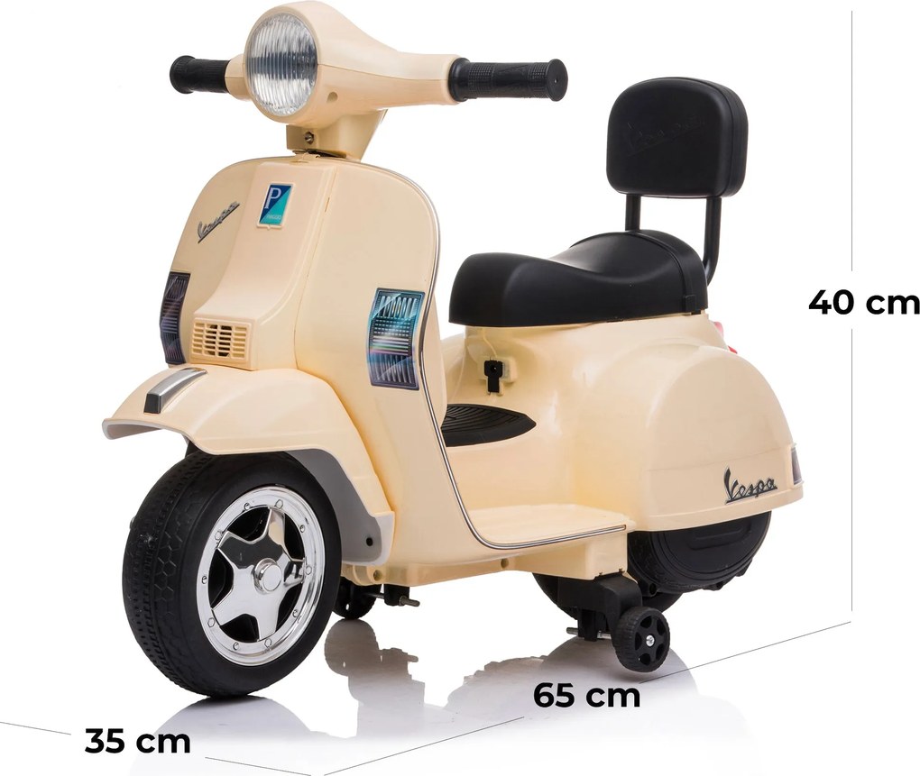 Piaggio Mini Vespa PX150 Elettrica 6V per Bambini Crema...