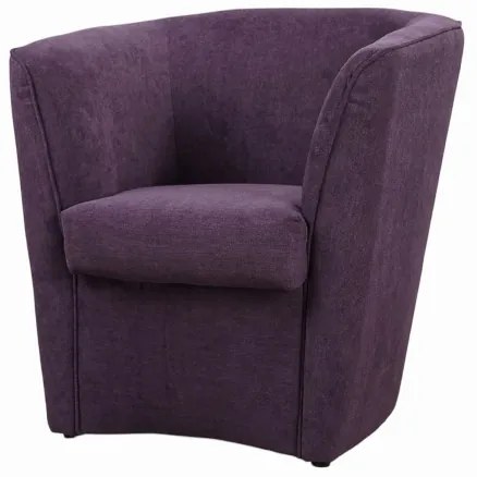 Poltrona viola moderna in tessuto antimacchia con seduta imbottita