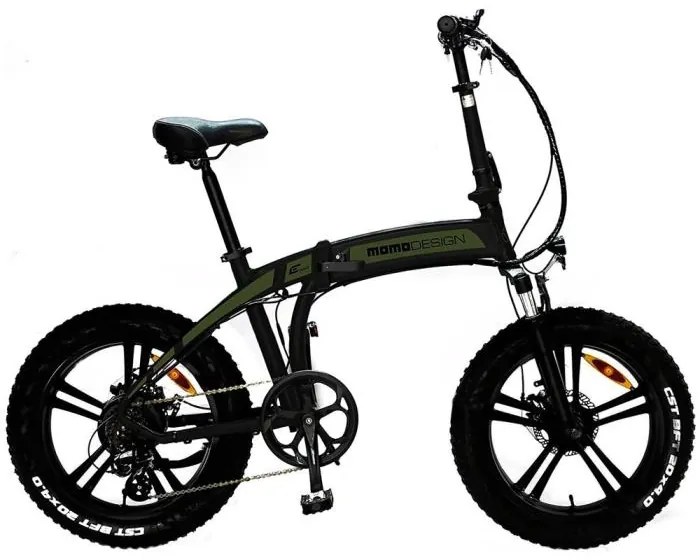 BICI ELETTRICA CON PEDALATA ASSISTITA FAT BIKE TOKIO - 250W - NERO/VERDE (MD-E20FF3-G)