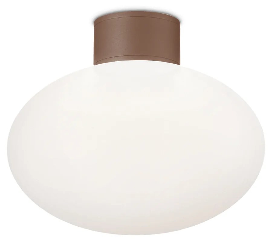 Plafoniera Contemporanea Clio Alluminio Coffee 1 Luce E27 42W Ip44