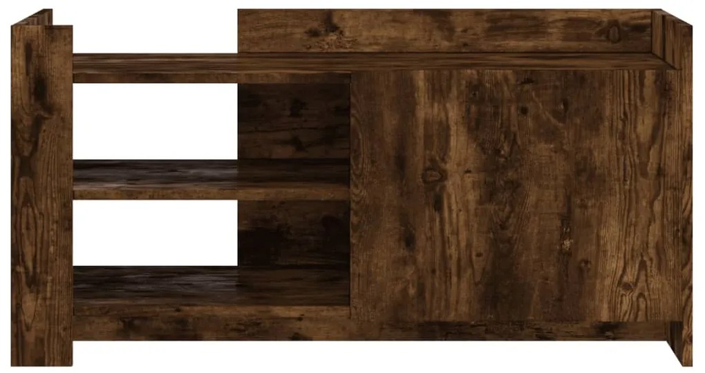 Tavolino salotto rovere fumo 100x50x50 cm in legno multistrato