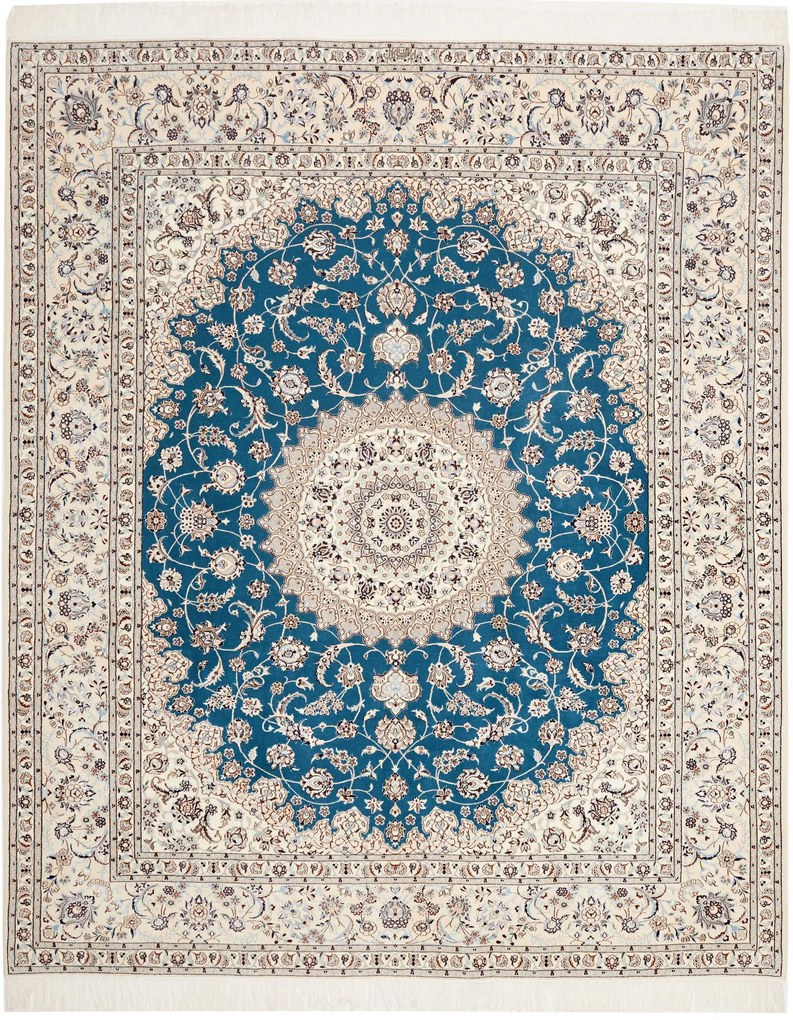 Nain Tappeto persiano 210x250 Blu (Iran) Annodato A Mano