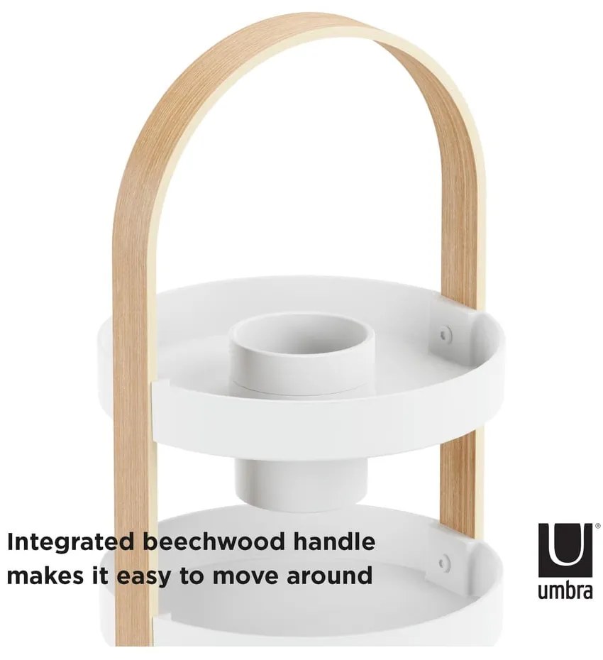 Organizer da bagno in legno in colore bianco e naturale Bellwood - Umbra