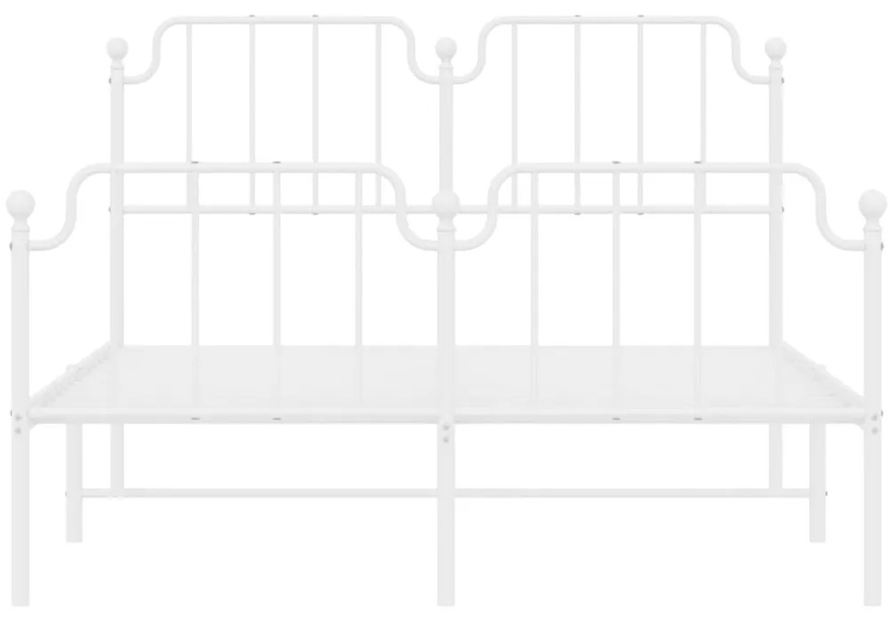 Giroletto con testiera e pediera metallo bianco 150x200 cm