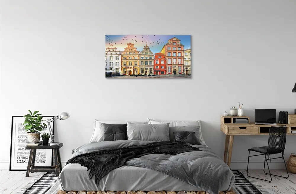 Quadro su tela Edifici per la città vecchia di Darńsk 100x50 cm