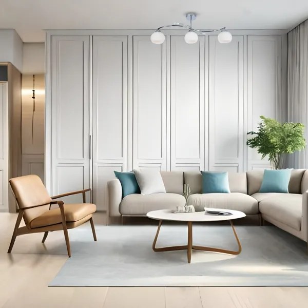 Lampadario a sospensione con supporto rigido CONNOR 3xE27/15W/230V cromo lucido/bianco