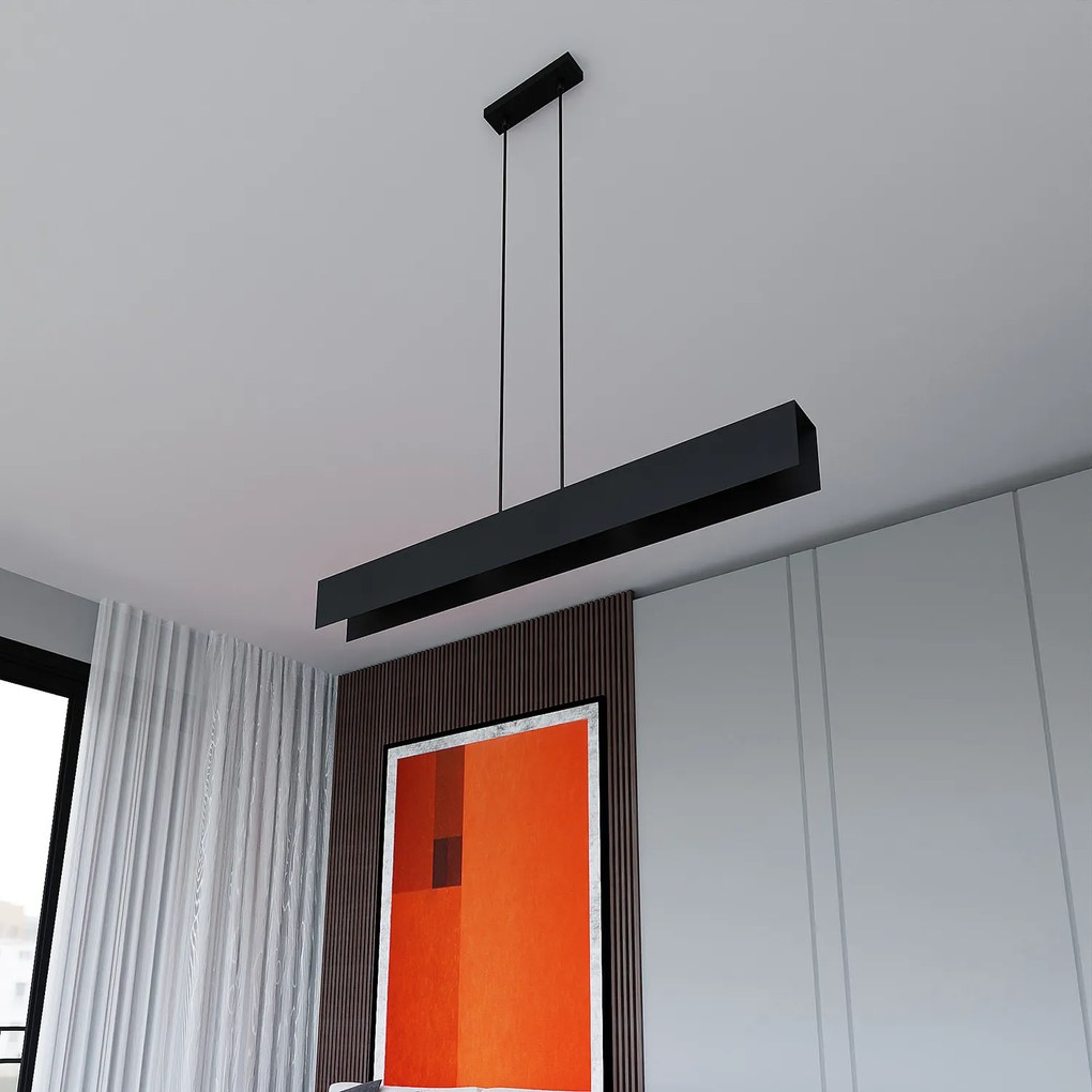 Lampadario Moderno 4 Luci Hachiman In Acciaio Nero