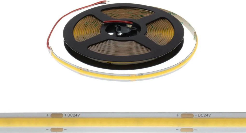 Striscia LED COB 10W/m 24VDC IP20 5m Luce Continua Colore Bianco Naturale 4.000K