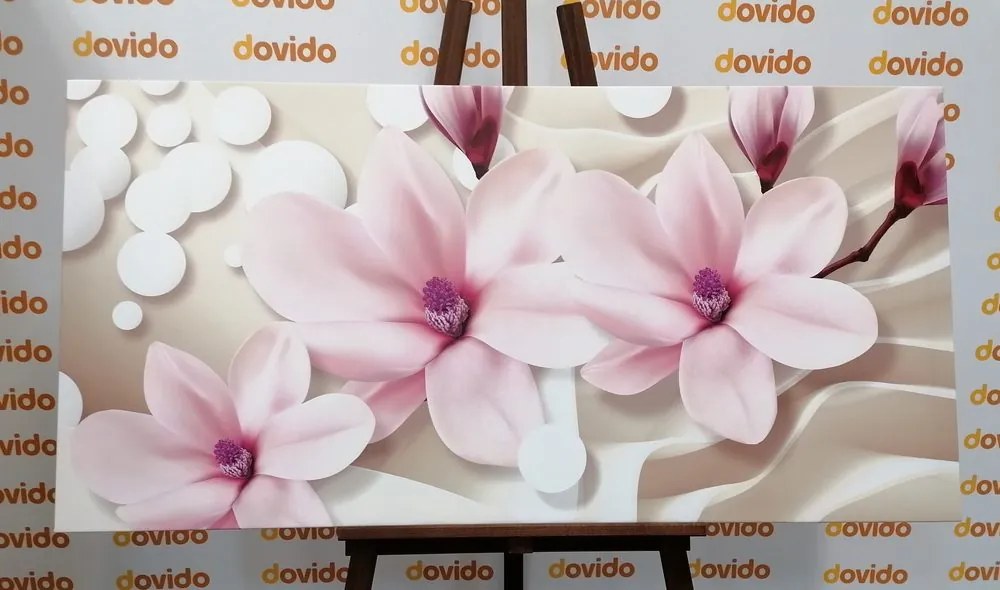 Stampa su tela – Magnolia su sfondo astratto