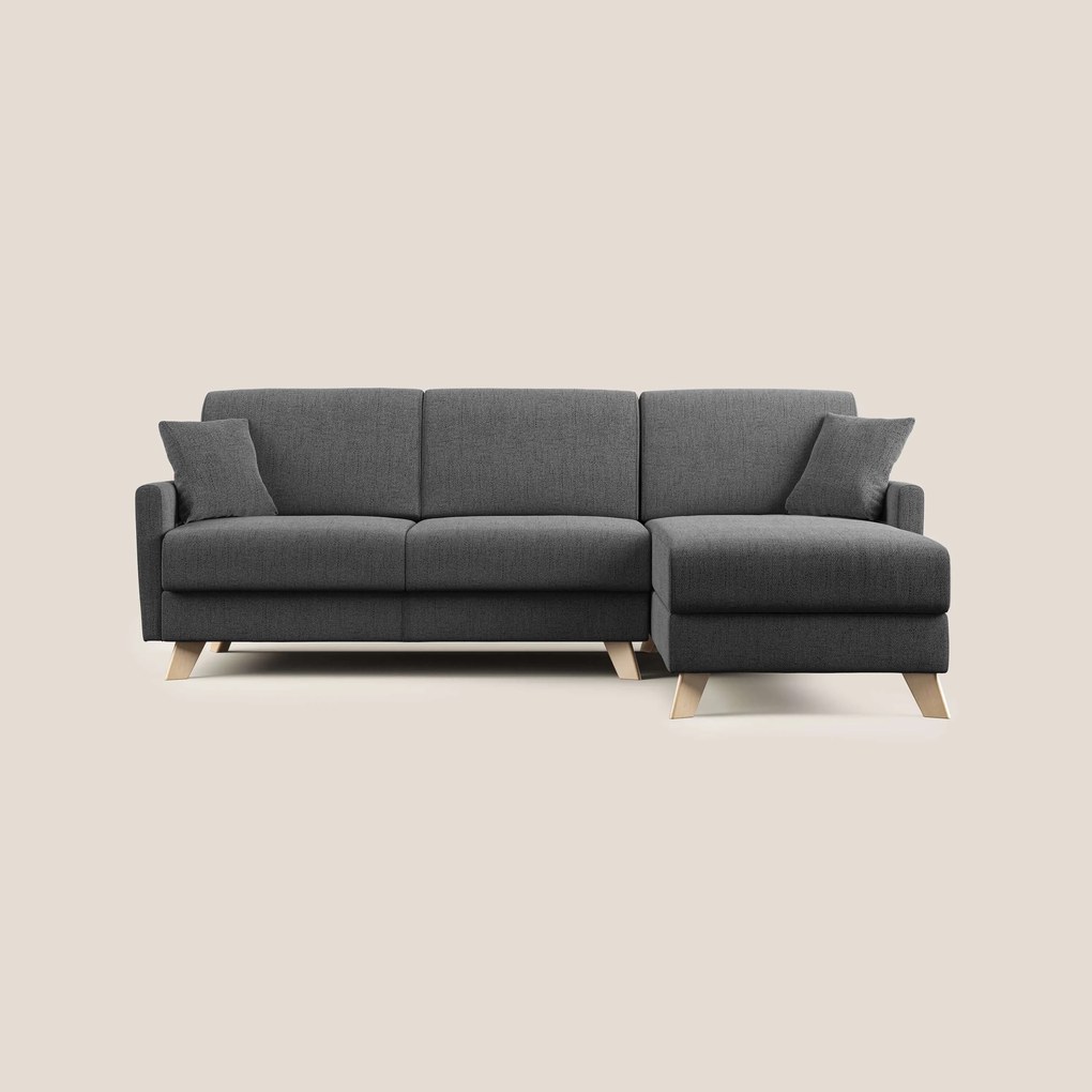 Edgar divano letto angolare in tessuto felis impermeabile T03 grigio