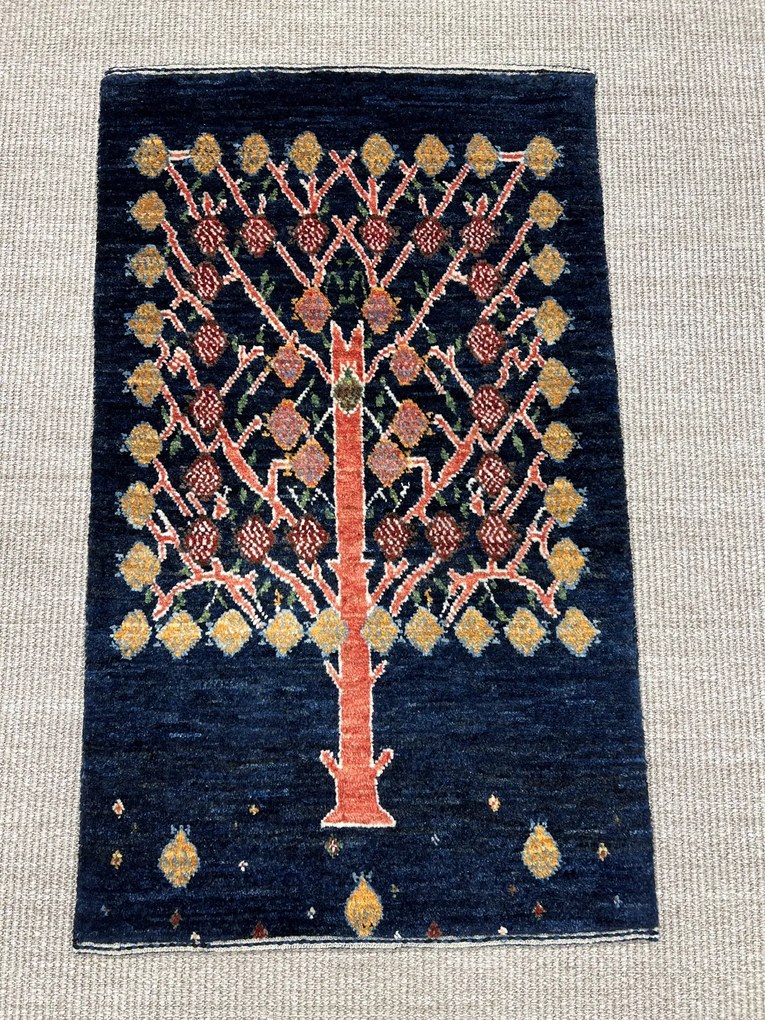 Loribaft Tappeto 60x90 Blu (Iran) Annodato A Mano