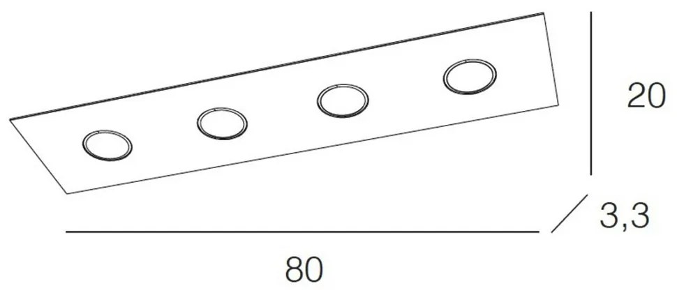 Plafoniera Moderna Rettangolare Area Metallo Sabbia Metallo 4 Luci Gx53