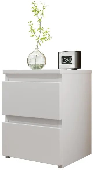 Comodino MALWA 40x30 cm bianco lucido