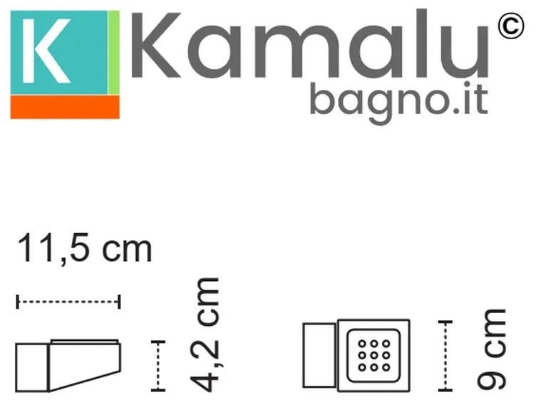 Kamalu - portasapone sospeso con drenaggio in acciaio inox nero opaco | nuevo-n