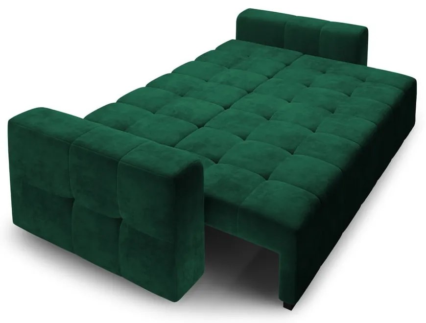 Divano letto in velluto verde Luca - Milo Casa