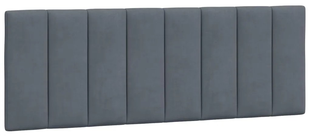 Giroletto con Testiera Grigio Scuro 140x200 cm in Velluto