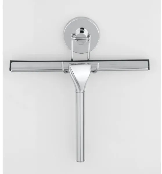 WENKO 20877100-Raschietto VACUUM-LOC RUND STAH 24,5x25 cm acciaio inossidabile/lucido cromo/argento