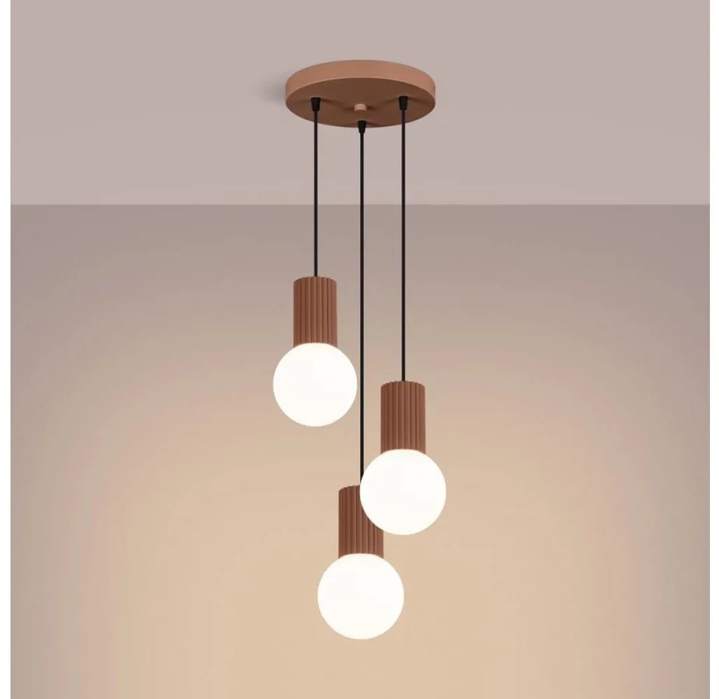 Sollux SL.1735 - Lampadario a sospensione con filo HALO 3xG9/8W/230V diametro 25 cm marrone