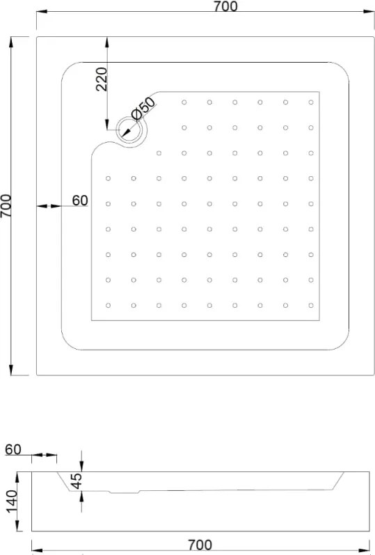 Mexen Rio cabina doccia quadrata 70 x 70 cm, trasparente, cromo + piatto doccia Rio, bianco - 860-070-070-01-00-4510