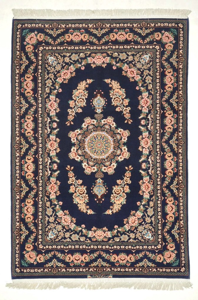 Isfahan Tappeto persiano 190 x 130 Blu (Iran) Annodato A Mano