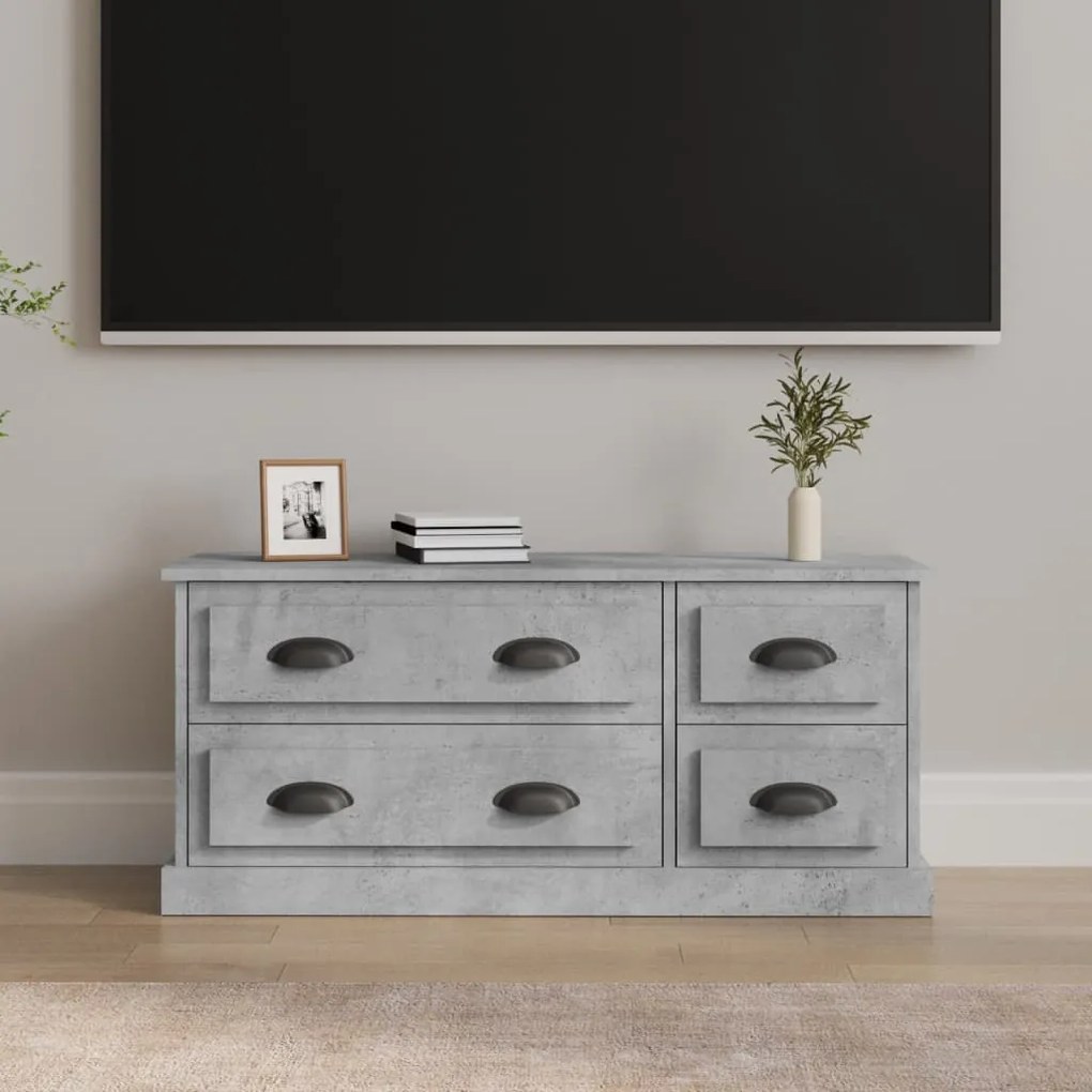 Mobile Porta Tv Grigio Cemento 100x35,5x45cm Legno Multistrato /