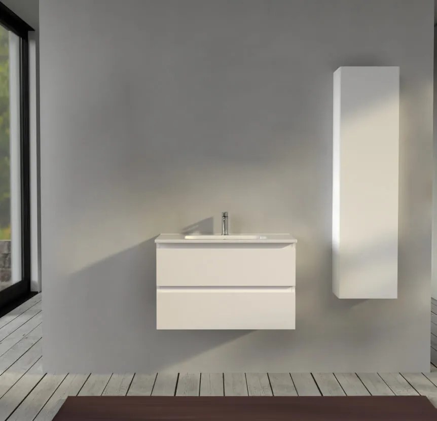 Mobile da bagno sospeso 80 cm Bianco opaco - Sofia